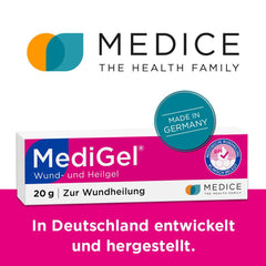 MediGel 20 g for wound healing - for acute wounds - reduces scarring - non-sticky - Hydroactive lipogel with zinc &amp; iron