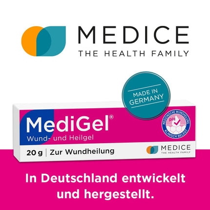 MediGel 20 g for wound healing - for acute wounds - reduces scarring - non-sticky - Hydroactive lipogel with zinc &amp; iron