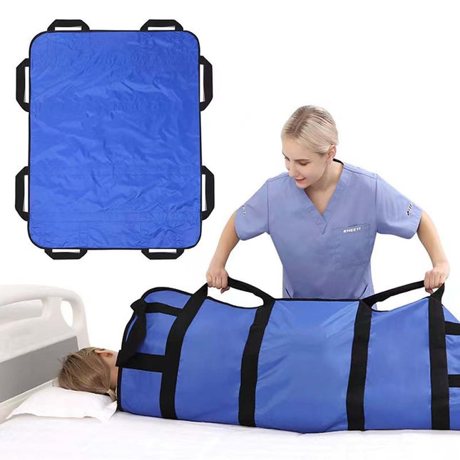 Sliding sheet for bed transfer, transfer board for patient lift, 120 x 100 cm sliding sheet for bedridden people with handle, reusable, washable, aid for senior patients