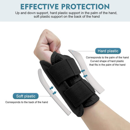 HMCEY Wrist Splint Carpal Tunnel Syndrome Splint Wrist Bandages Wrist Support Carpal Tunnel Wrist Support for Sprains, RSI and Tendonitis (S/M Right, Black)