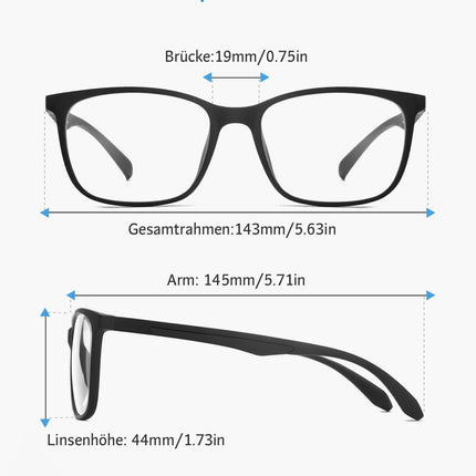 ANRRI Blue Light Blocking Glasses, Anti-Eye Fatigue Lens, Lightweight Frame Glasses, Black, Men/Women
