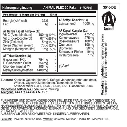 Universal Nutrition ANIMAL Flex, suitable for bodybuilders &amp; strength athletes, 30 units