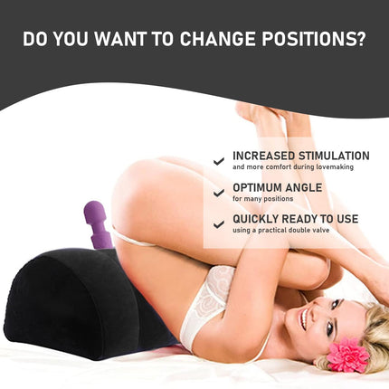 Sex Position Pillow-Dildo Holder Sex Pillow for Women G-Spot Position Pillow Multifunctional Inflatable Sex Furniture Leg Pillow-Footrest Sex Toy for Couples Beginners, Men and Women (Black)