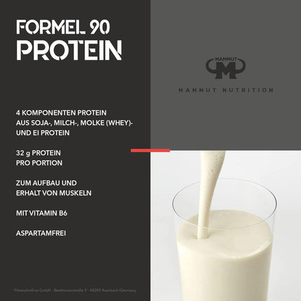Mammut Nutrition Formula 90 Protein Powder Vanilla – 3kg – 4-component whey protein powder with soy protein isolate, milk protein, egg protein &amp; vitamin B6 – 77% protein