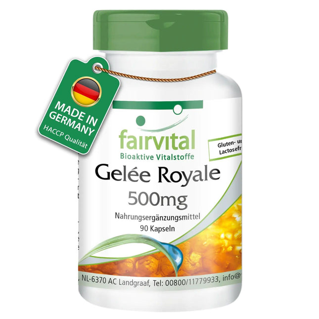 Fairvital | Royal Jelly 500mg - 90 Capsules - HIGH DOSE - standardized to 4% 10-HDA
