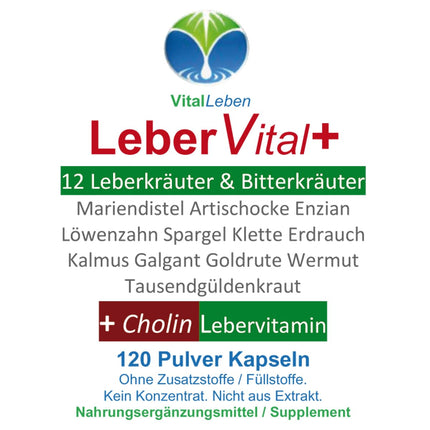 LIVER Vital 12 Herbs &amp; Bitters + Liver Vitamin CHOLINE 360 (3x120) Liver Capsules - Garbage disposal in YOUR body + Dandelion, Artichokes, Milk Thistle…Pure NATURE - NO ADDITIVES. 26454-3