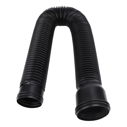 Rain Gutter Downspout Extension, Flexible Downspout Extension, Diverter, PE, Extendable Drain Extension for Villa Outdoor, Round, 20 to 59 inches (BLACK)