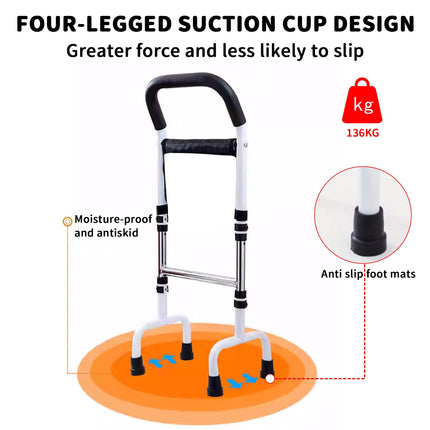 Standing aid for the bed, elderly standing aid, mobile standing aid, standing and sitting aid - 6 levels adjustable, support frame - load capacity 136 kg, standing bed standing aid suitable for the elderly and disabled people