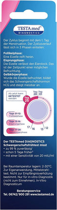 TESTAmed DIAGNOSTICS early pregnancy test, the pregnancy test provides a reliable test result of over 99%