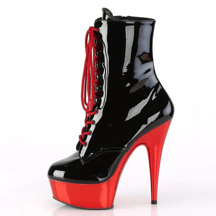 BeAUZQ 6IN Stiletto Ankle Booties Fetish High Heels Women Fashion Gold Leather Booties Sexy Stripper Nightclub Pole Dance Pumps Shoes Size 34-46,Red,39