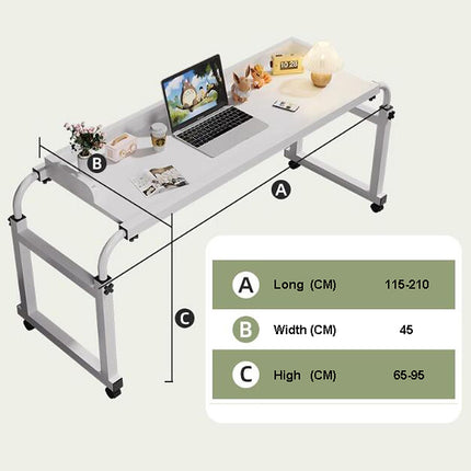 GXQFC Overbed Table with Wheels, Nursing Table on Wheels, Height Adjustable Desk, PC Table Over Bed Computer Table, Mobile Laptop Notebook Stand for Bedroom/Hospital (Color: Wood)