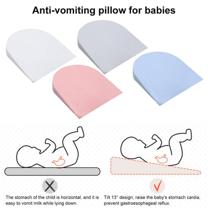 ohfruit Anti-Vomiting Pillow, Inclined Pillow, Anti-Reflux, Colic Pillow, Foam Pillow, 12-15 Degree Incline, Memory Foam, Children's Support Pillow, Gray