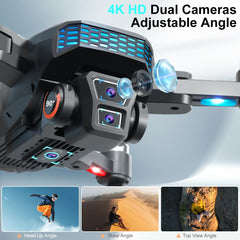OBEST GPS Drone with 4K Camera, WiFi RC Quadcopter with Brushless Motor, Less than 249 grams, Durable, 360° Obstacle Avoidance, 2 Batteries, Suitable for Beginners