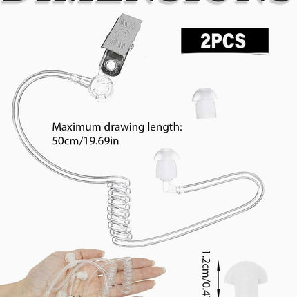 BARRU 2Pcs Earpiece Sound Tube, Replacement Sound Tube, Sound Tube Radio, Transparent Replacement Tube for Walkie Talkie Radios with Holding Clip, Headphone Two-Way Radio Replacement Tube