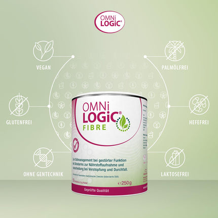 OMNi LOGiC FIBRE, 50 servings (250g), Fiber, 100% water-soluble, For impaired colon function, For constipation and diarrhea, Vegan, Gluten-free, Lactose-free