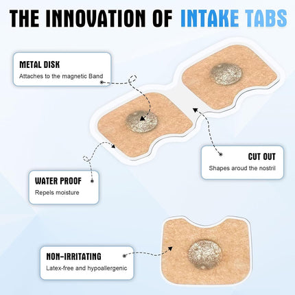 Manual Intake Breathing Nasal Strip Pack of 60, Intake Breathing Magnet, Magnetic Nose Strip, Anti Snoring Nose Strips Magnetic for Business Trip, Car, Travel, Hotel