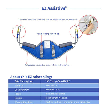 EZ Assistive Sit to Stand Lift Patient Aid Padded Sling and Stand Assist with Back Support, Patient Aid Sling works with most mobility aids (Medium (Pack of 1-Count))