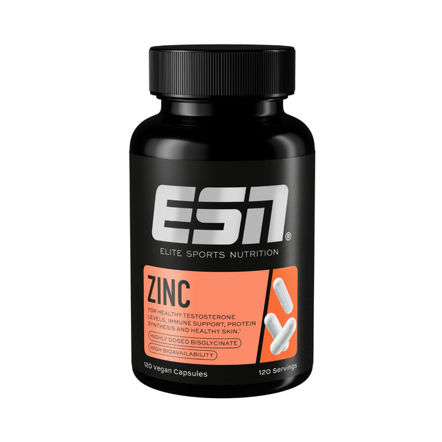 ESN Zinc, 120 capsules, zinc bisglycinate, 25 mg zinc per capsule, vegan