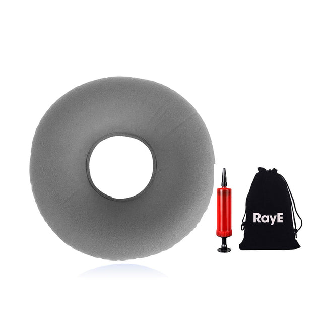 Seat Cushion Orthopedic Ring Cushion Inflatable Hemorrhoid Treatment Bed Sores Pregnancy Coccyx Pain - Gray