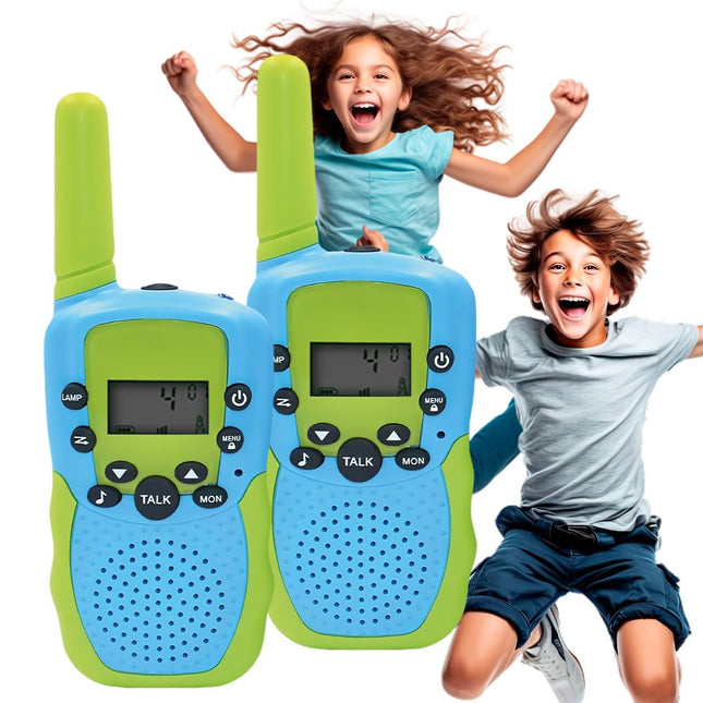 Maxlife Walkie Talkie Kids Blue-Green MXWT-200 - Secure 8 Channels - Walkie Talkie Set of 2 - Long-Range Walkie Talkie - Outdoor Games for Kids - Toys for Ages 3 and Up - Gifts for Kids