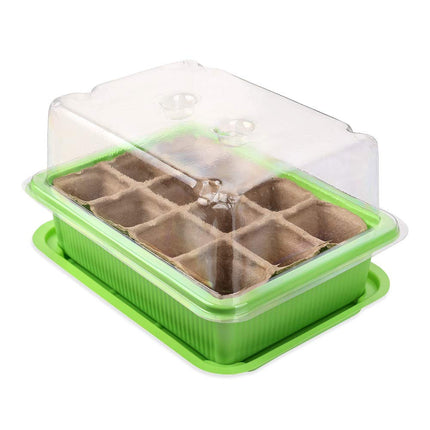 Schramm® 4 piece cultivation set greenhouse cultivation tray pots indoor greenhouse 20.5 x 15.5 x 11 cm for 48 cultivation pots cultivation set mini greenhouse