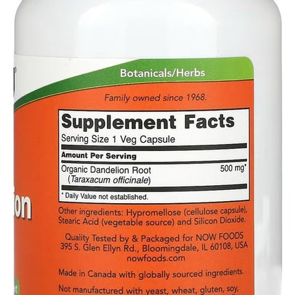 Now Foods - Dandelion Root | Natural Liver and Digestive Support - 100 Capsules