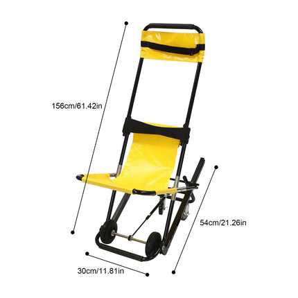 Manual Lift Stair Chair, Portable Folding Stair Chair with Wheel, Folding Evacuation Chair 350.53 lbs Load Capacity, Aluminum Alloy Stair Step Lifts for Seniors Daily Transfer