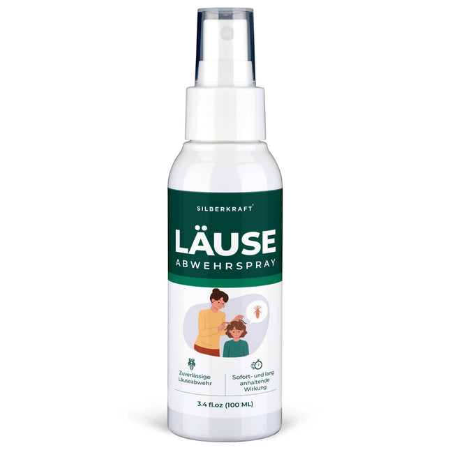 Silberkraft Lice Repellent Spray 100 ml, odorless lice remedy suitable for children, head lice repellent spray preventative, long-term prevention of head lice (100 ml)