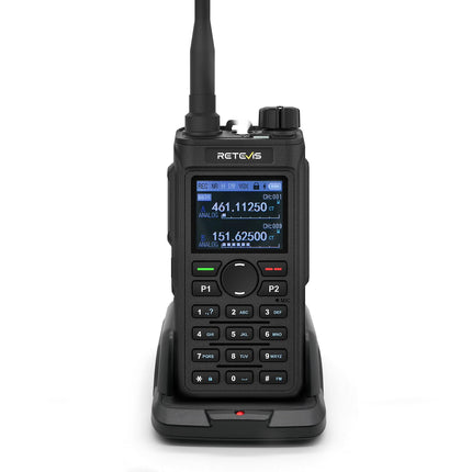 Retevis C62 Walkie Talkie Dual Band, Professional Ham Radio with LCD Screen, High-Performance Long-Range Two-Way Radio, 2000mAh, for Hiking/Hunting/Camping (Black, 1 Pack)
