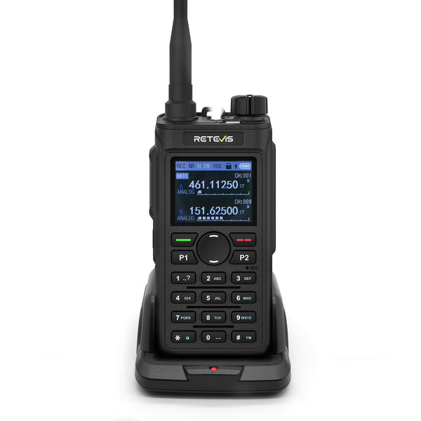 Retevis C62 Walkie Talkie Dual Band, Professional Ham Radio with LCD Screen, High-Performance Long-Range Two-Way Radio, 2000mAh, for Hiking/Hunting/Camping (Black, 1 Pack)