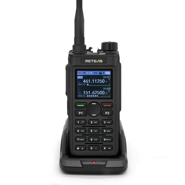 Retevis C62 Walkie Talkie Dual Band, Professional Ham Radio with LCD Screen, High-Performance Long-Range Two-Way Radio, 2000mAh, for Hiking/Hunting/Camping (Black, 1 Pack)