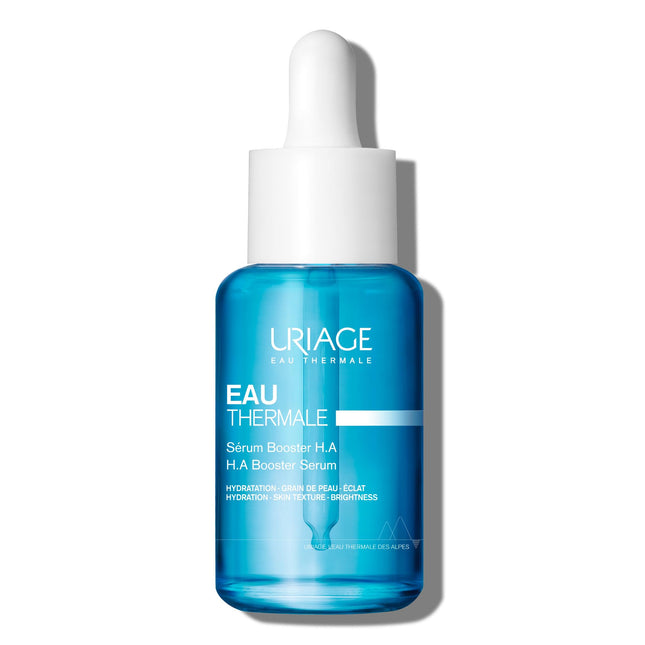 Uriage Hydro-Active HA Booster Serum with 1.5% pure &amp; natural hyaluronic acid - 86% plumped skin. Peachy-soft skin effect, lovely fragrance - Paraben-free - Non-comedogenic - 30 ml