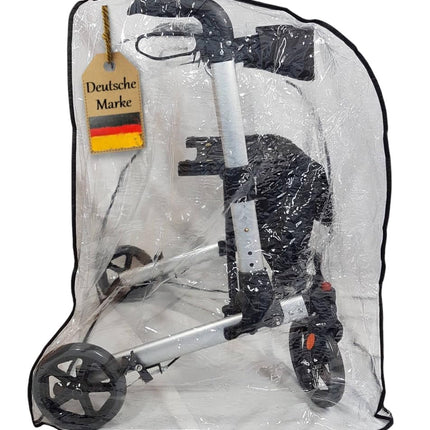 Fabacare rollator protective cover, rollator cover, walker cover, protective hood, protective film, rain cover for rollators, weatherproof canopy, tarpaulin, rollator weather protection, protective film
