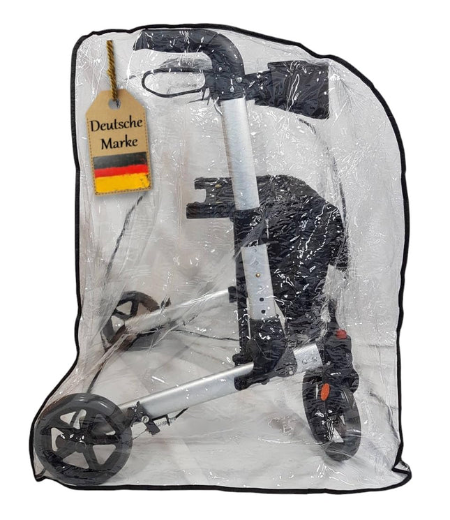 Fabacare rollator protective cover, rollator cover, walker cover, protective hood, protective film, rain cover for rollators, weatherproof canopy, tarpaulin, rollator weather protection, protective film