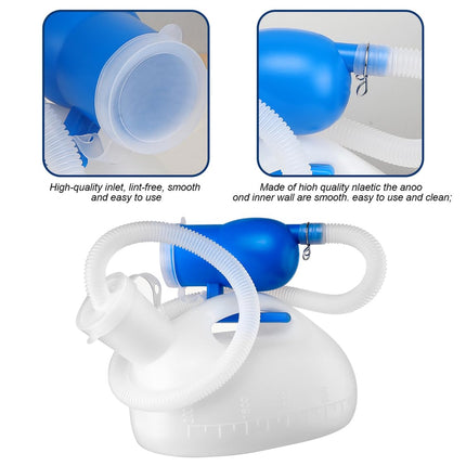 Urinal Bottles 2000ml Pee Bottle Urinal Bottle for Men Portable Toilet Male Urinal with Leak-Proof Lid and 180CM Hose for Hospital Car Camping