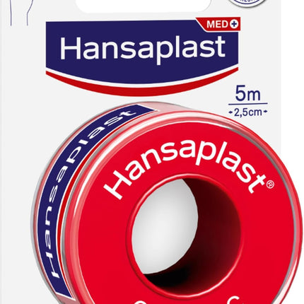 Hansaplast Fixation Plaster Classic (5 mx 2.5 cm), tape for easy and secure fixation of wound dressings, adhesive plaster roll with strong adhesive power.
