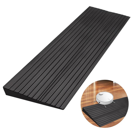 Beatific door threshold ramp 100x5x1cm, wheelchair ramp PVC threshold ramp, non-slip wheelchair ramp, self-adhesive transition profile, door threshold ramp for wheelchairs, sweeping robots, scooters (black)