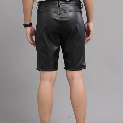 Leather Shorts Men's Shorts Men's Faux Leather Glittering Faux Leather Leather Shorts Leggings Costume Underwear Wetlook Patent Pants