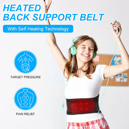 ACWOO Back Brace, Self-Heating Waist Belt, Breathable Back Support Belt, Heat Belt, Back Brace for Men and Women, Anti-Sweat Kidney Belt Back Support, Abdominal Belt (L)
