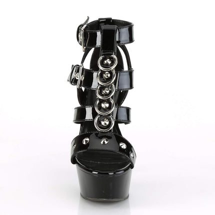 Pleaser DELIGHT-658 women's platform high heels, patent black, EU 39 (US 9)