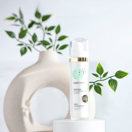 Cosphera - Retinol Performance Serum 50 ml - with hyaluronic acid - vegan high-dose concentrate gel for face, neck - anti-wrinkle moisturizing treatment for women and men