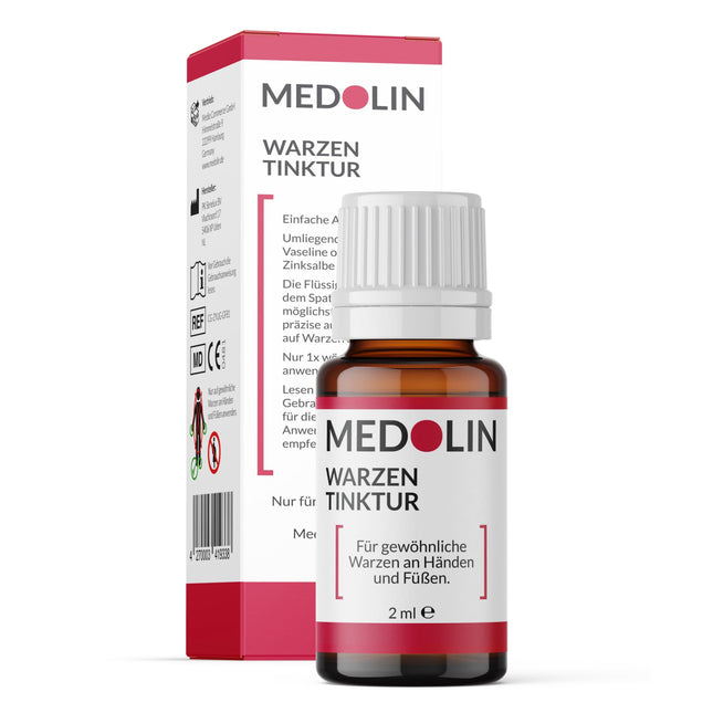 Medolin® Wart Tincture - Effective wart remedy - Scientifically proven effectiveness - Easy &amp; painless application - Removes warts, 2 ml