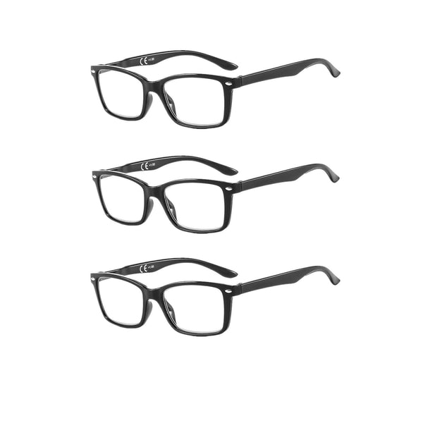 Suertree Reading Glasses Spring Hinge 3 Pack Vision Aid Eyewear Glasses Reading Aid for Women Men 2.0X BM151