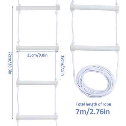 Amexo Bed Ladder Raising Aid, Bed Safety Ladder Assistant Straps, Adjustable Bed Rope Ladder with 4 Handles, Assist Bed Ladder for Elderly, Seniors, Injured, Pregnant Women, Disabled
