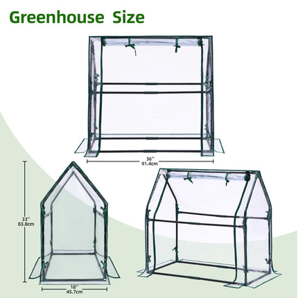 Ohuhu Mini Greenhouse Indoor Greenhouse PVC Film Greenhouse with Waterproof Mat, Tomato House Film Greenhouse Small for Seedling Plant Indoor Herb Garden 91.5x45.5x84 cm