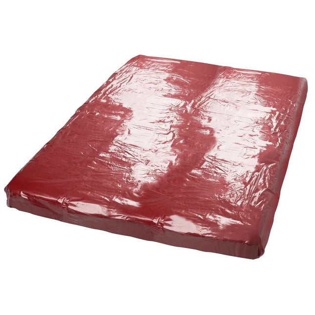 Fetish Collection Vinyl Sheet - shiny vinyl bed sheet for women and men, wet look, wet games in bed, couple toy, dark red