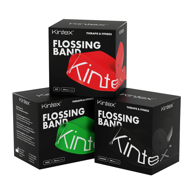 Kintex Voodoo Flossing Band, 208 cm x 5 cm, Compression Band, Therapy, Mobility, Rehab, Flossing, Floss Band, Training, Regeneration (Black)
