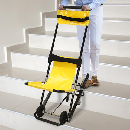 Manual Lift Stair Chair, Portable Folding Stair Chair with Wheel, Folding Evacuation Chair 350.53 lbs Load Capacity, Aluminum Alloy Stair Step Lifts for Seniors Daily Transfer
