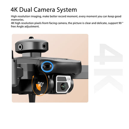 Drone with 4K UHD Camera, 50x Zoom, Gravity Sensing, Intelligent Hovering, 15-Min Flight Time, Level 4 Wind Resistance, RC Quadcopter for Beginners