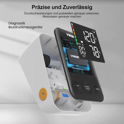 Vimmk Blood Pressure Monitor Upper Arm Digital Blood Pressure Monitor LED Display, Arrhythmia Detection &amp; Pulse Measurement, 2x120 Memory, Cuff 22-40cm